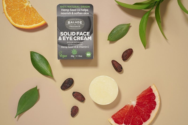 Crema facial y contorno de ojos sólida hombre. Balade en Provence